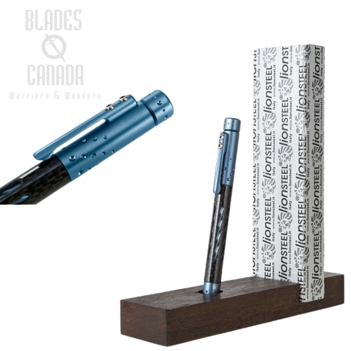 Lion Steel Nyala Pen, Carbon Fibre/Titanium Blue Matte, NY FC BLM